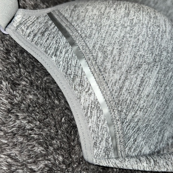 LAYER 8 QUICK DRY SPORTS BRA ZIPPER FRONT ADJUSTABLE STRAP SIZE S HEATHER GREY. - Picture 17 of 17